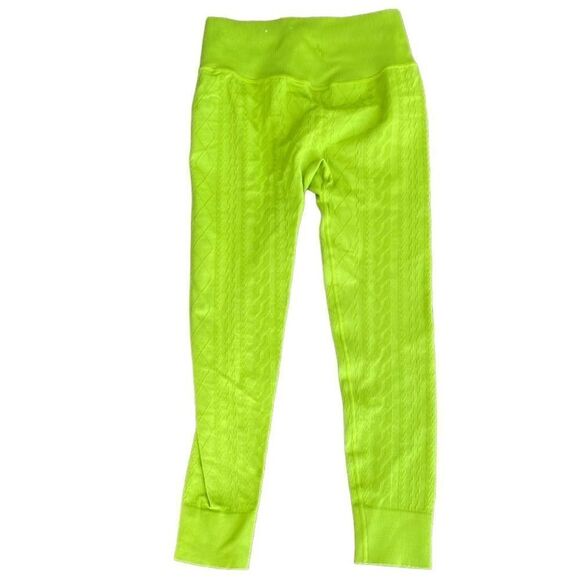 JoyLab Cable Knit Seamless Leggings Medium Green NWOT - Picture 3 of 5